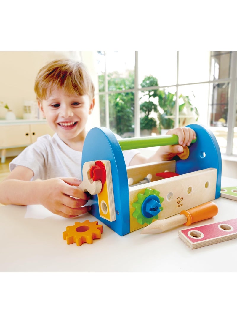 Fix-It Wooden Toolbox Set | 14-Piece Pretend Play Construction Tool Kit for Kids | Includes Hammer, Wrench, Nails, Bolts | Promotes Problem-Solving  Engineering Skills Wooden Pounding Toys 3Y+ - Image 3